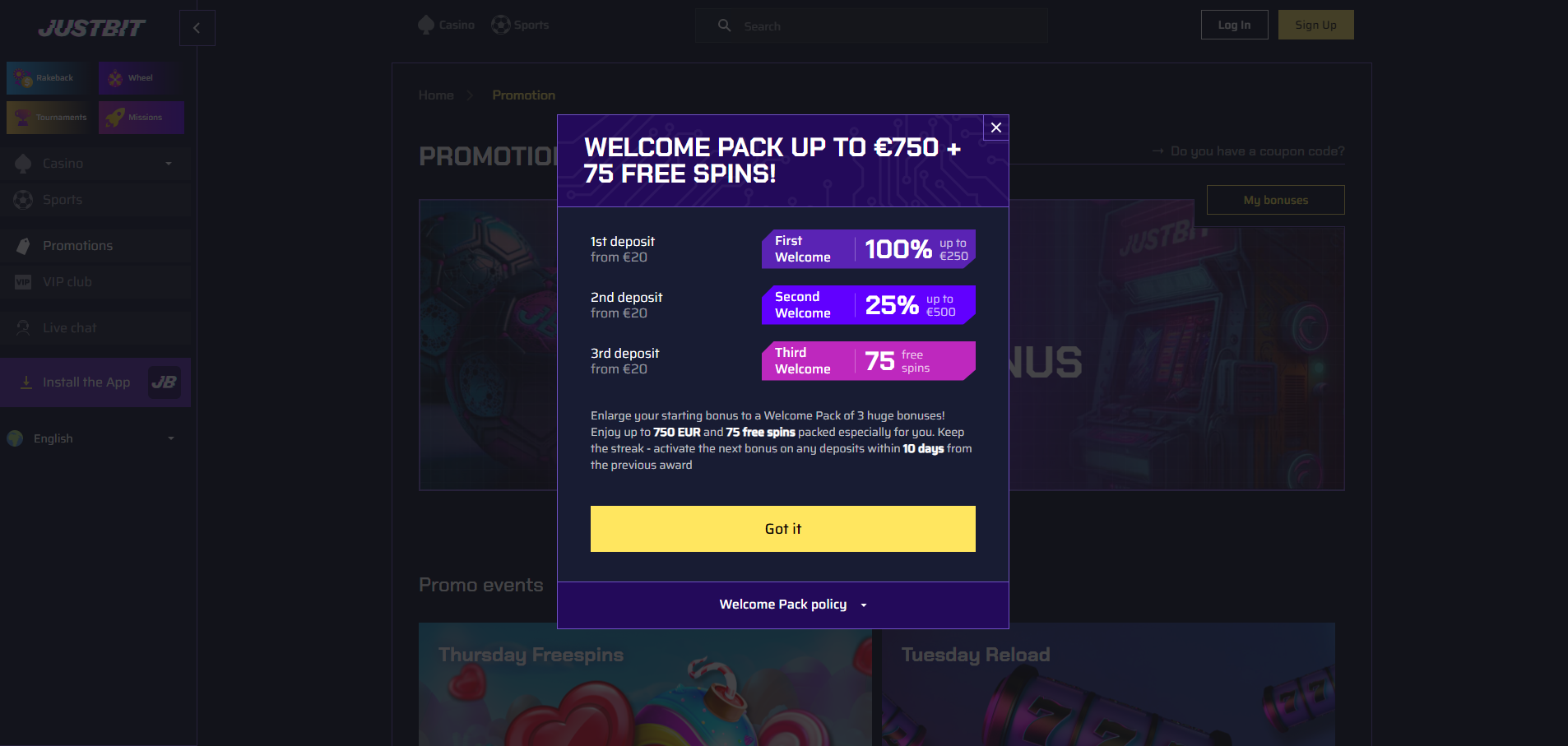 justbit casino Gameplay