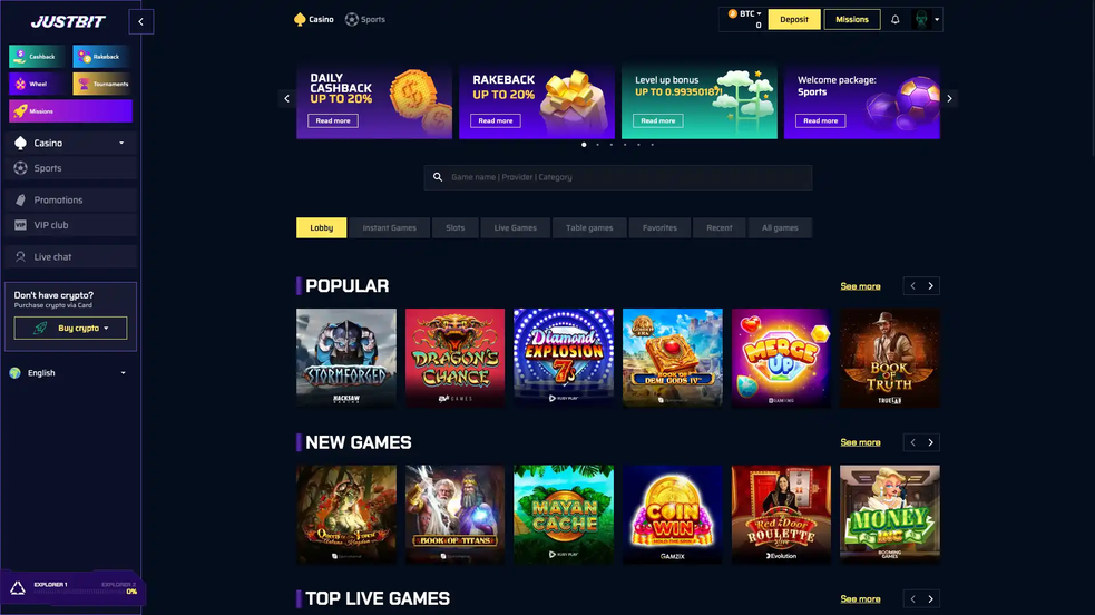 justbit casino Gameplay